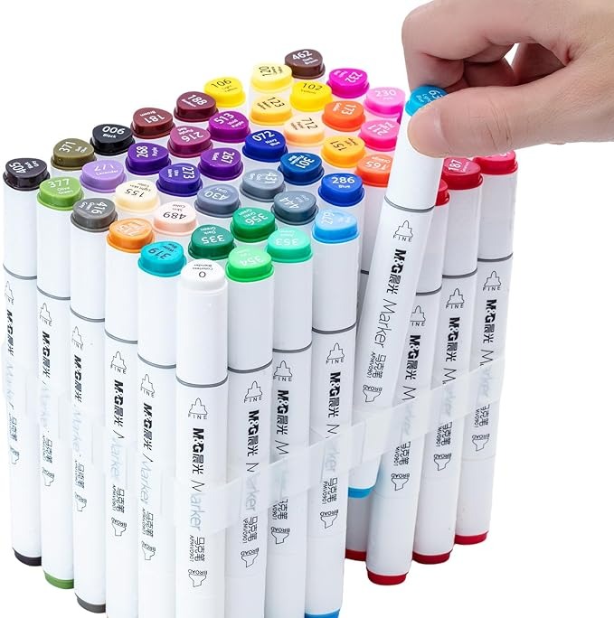 71kD3LYmLlL._AC_SX679 M&G Marcadores Base Alcohol Doble Punta 48 Colores