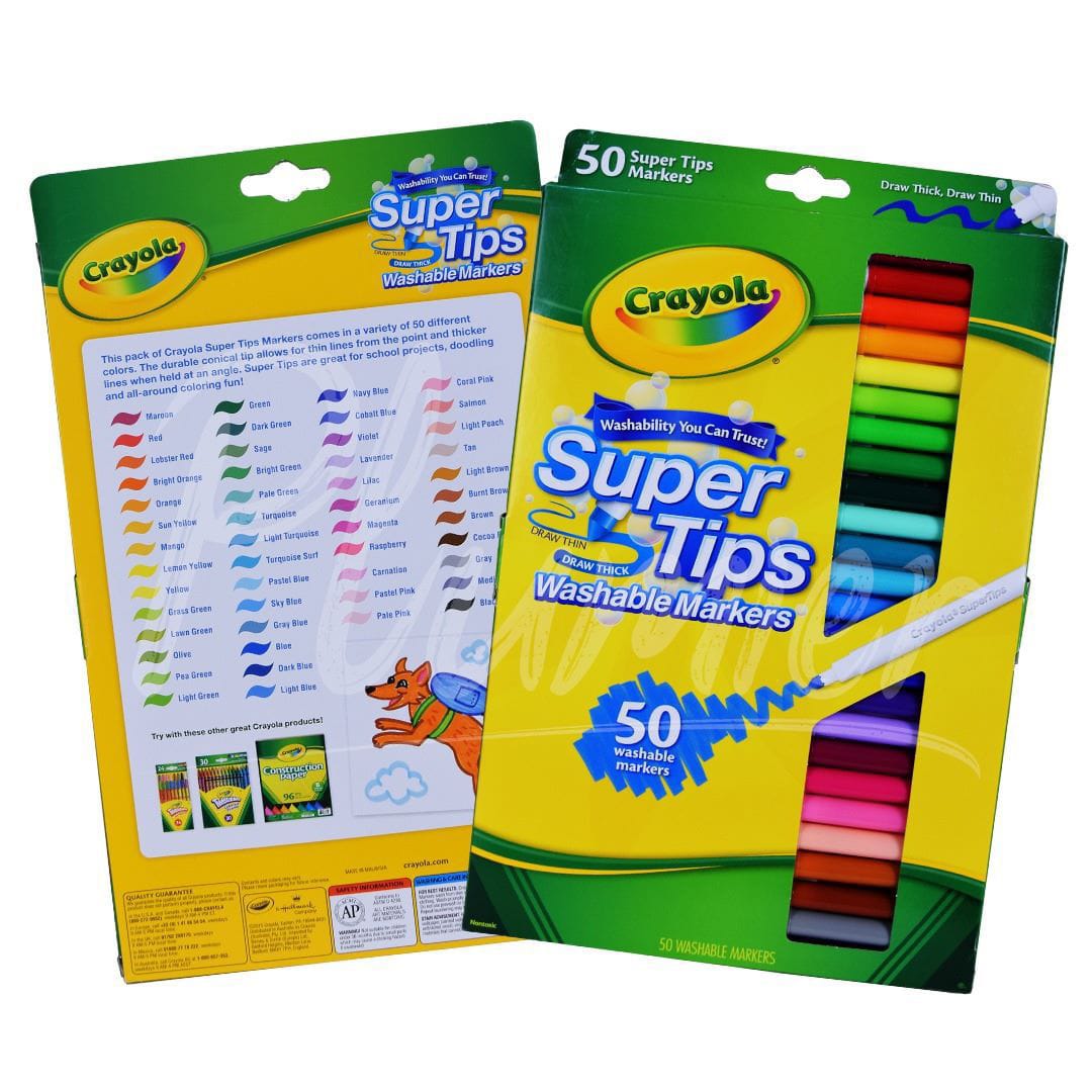 Super tips 50 colores Crayola Marcadores Base Agua Super Tips 50 Colores