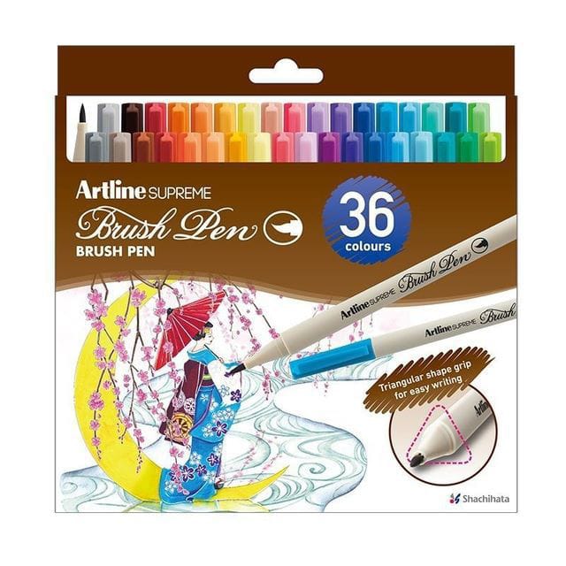 Supreme de 36 colores Artline Marcadores Base Agua Supreme 36 Colores Punta Pincel