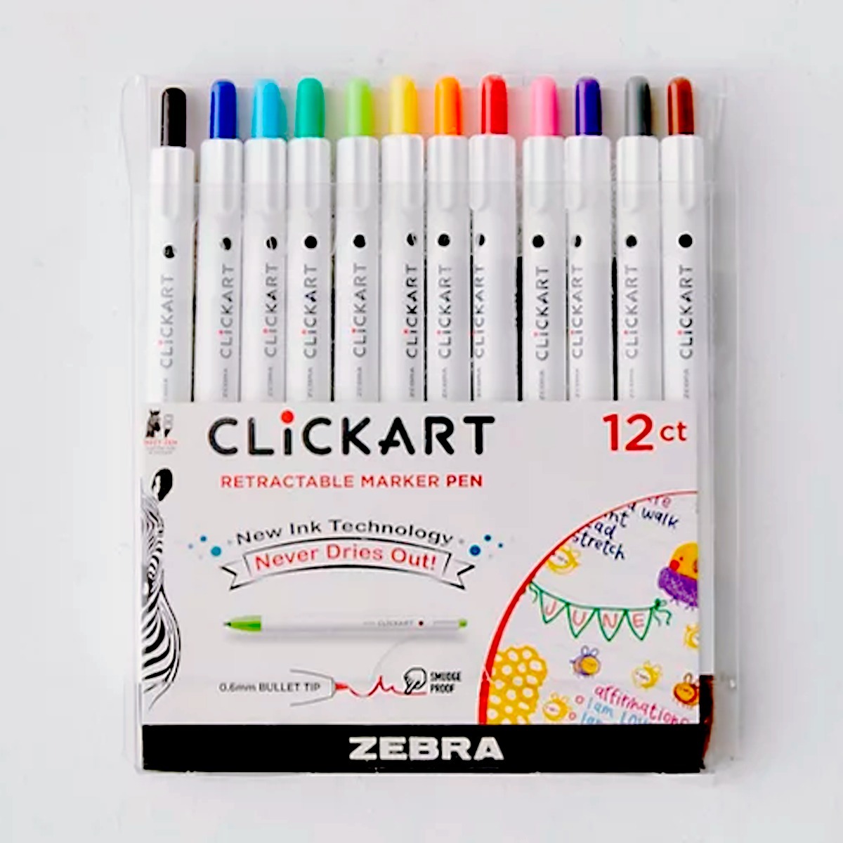 Zebra Marcador Clickart 12 colores