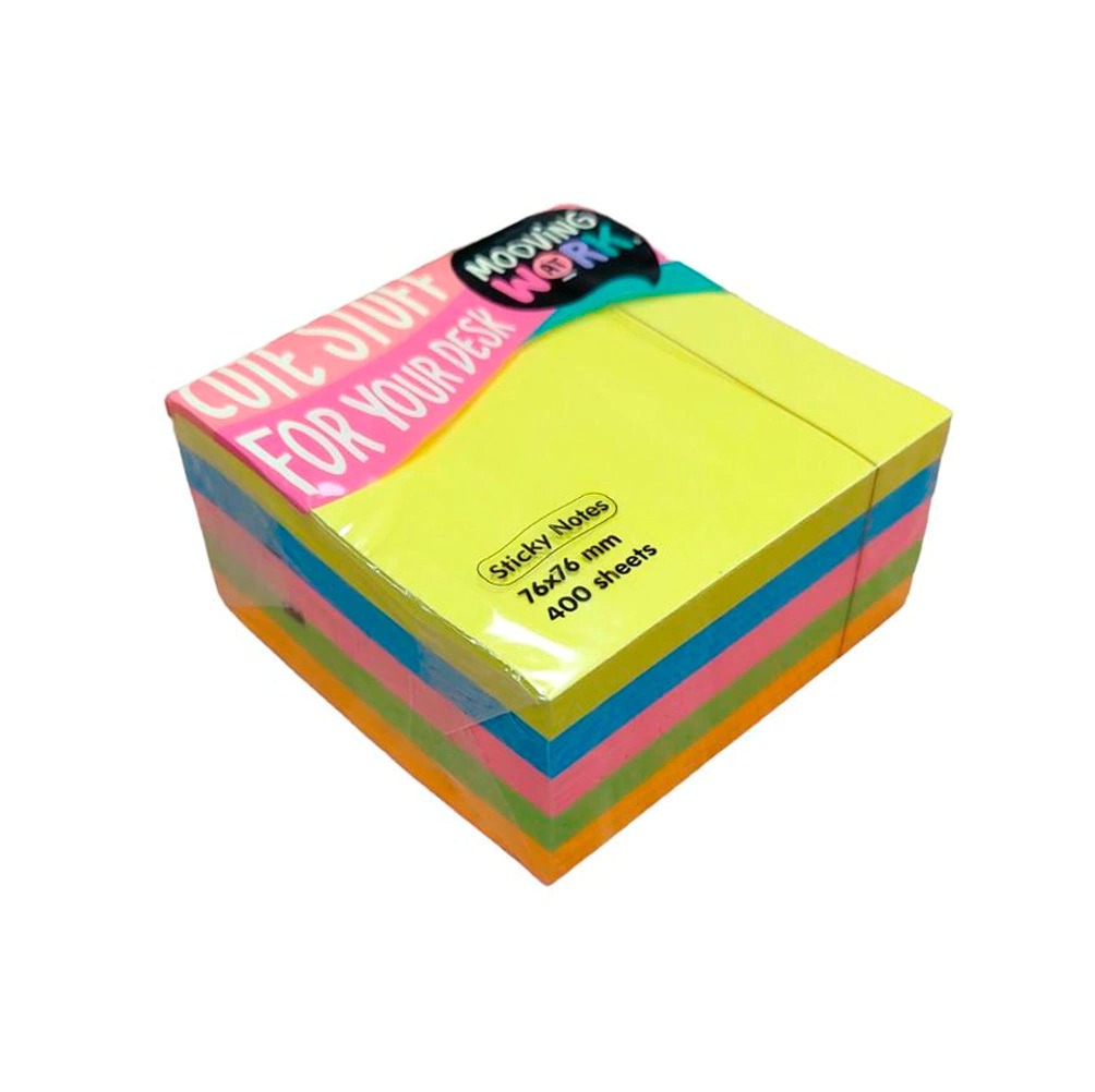 Mooving Block de Notas Adhesivas Neón 76x76mm