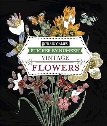 Libro Stickers Por Número Vintage Flowers(28 Imágenes)
