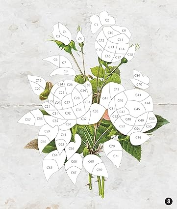 Libro Stickers Por Número Vintage Flowers(28 Imágenes)