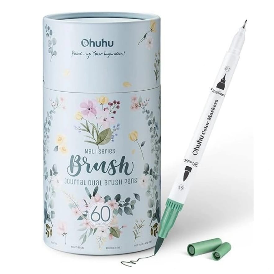 Ohuhu Marcadores Base Agua Doble Punta 60 Colores