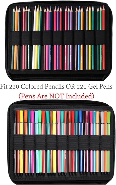 Estuche Para Lápices De Colorear, 220 ranuras para lápices/bolígrafos de gel  (No incluye artículos)