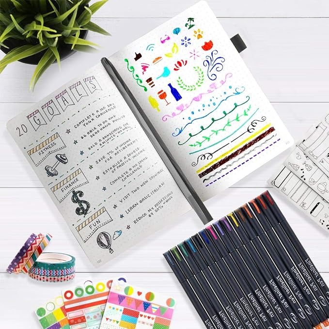 71WsoHs24TL._AC_SX679 Set de Journal Con Libreta Negra De Hojas Punteadas y Accesorios