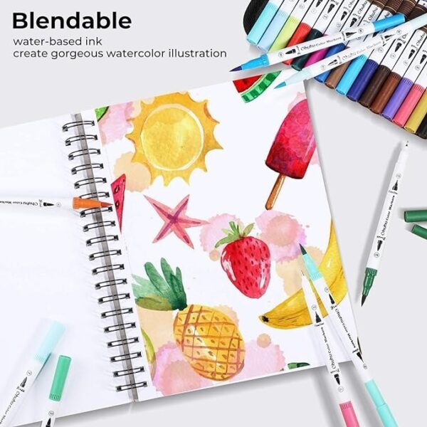 Ohuhu Base Agua Punta Pincel y Punta Fina 160 Colores