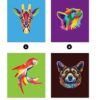 Libro Stickers Por Número Animales Neón(28 Imágenes)