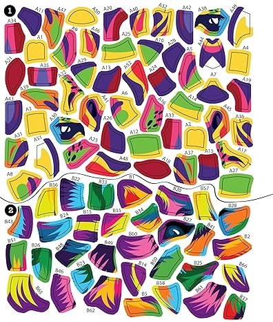 Libro Stickers Por Número Animales Neón(28 Imágenes)