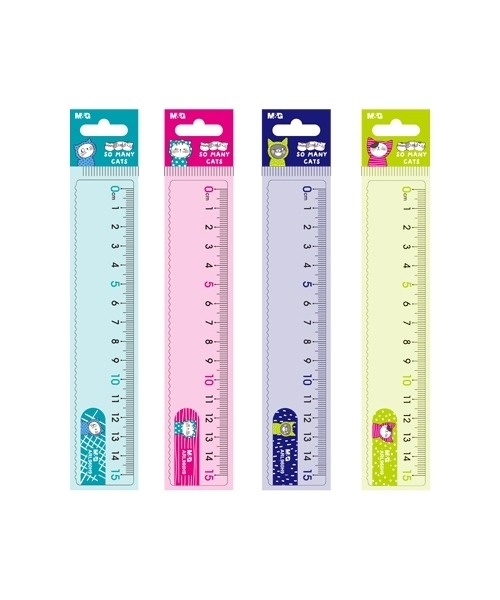 ruler-mg-so-many-cats-15cm-arl96 M&G Regla Transparente 15cm Gatos