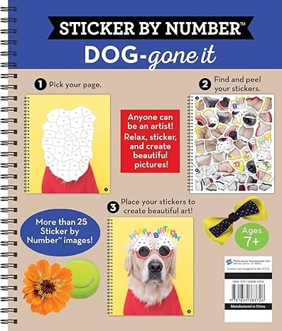 Libro Stickers Por Número-Cachorros 28 Imágenes