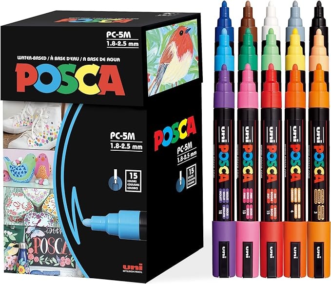 Posca Punta Media 15 Colores (PC-5M15C)