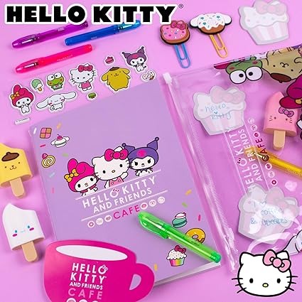 81QpA4v2bFL._AC_SX425 Juego De Papelería Hello Kitty 12 Piezas Gatos