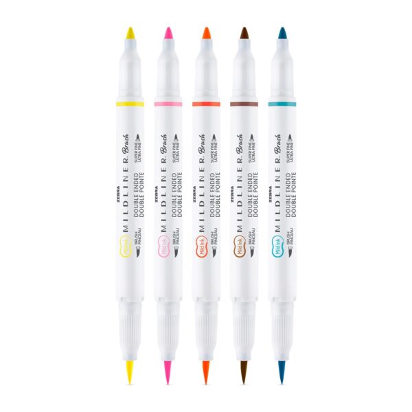 1200ftw-100232749-2 Zebra Mildliner Skin Set 5 Colores Doble Punta Pincel y Fina