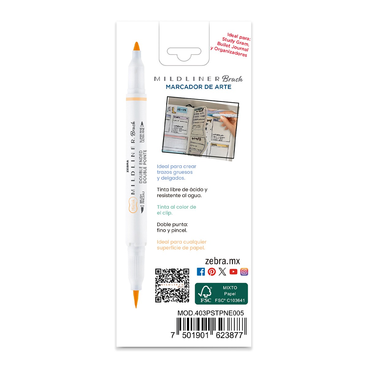 1200ftw-100232781-3 (1) Zebra Mildliner Pastel Cute 5 Colores Doble Punta Pincel y Fina