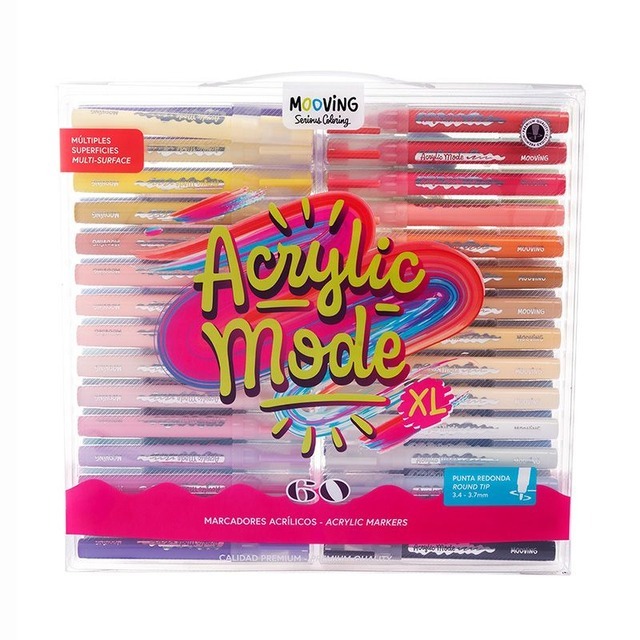 Mooving Marcadores Acrílicos 60XL Punta Redonda