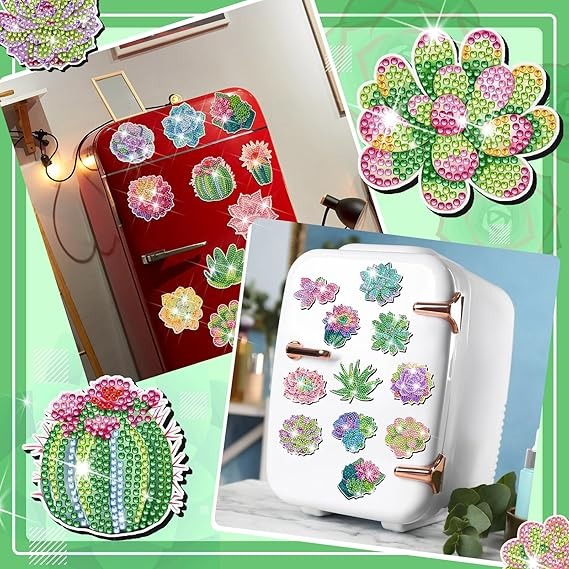 Set 30 Imanes De Pintura De Diamante(Suculentas)