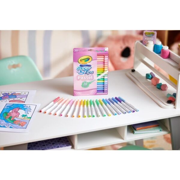Crayola Marcadores Base Agua Super Tips 20 Colores Pasteles