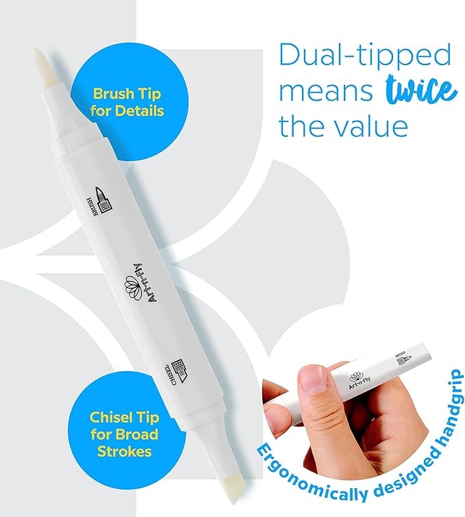 Blender(Mezclador para marcadores de alcohol) Doble Punta Pincel y Biselada