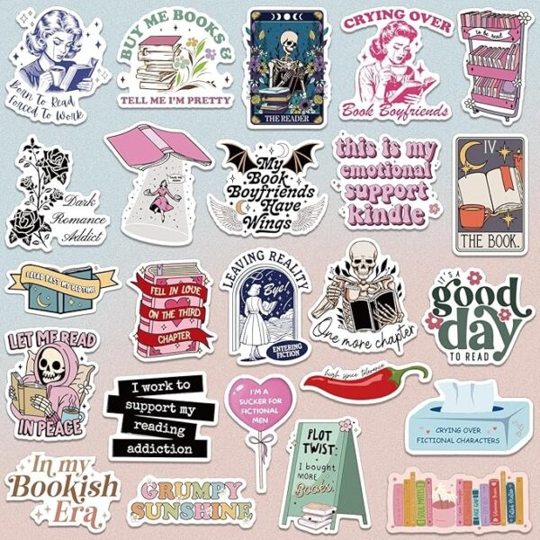 Set de 150 stickers Para Adultos, Vinil a Prueba de Agua, inspiradas en libros románticos para amantes de la lectura