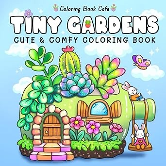 Libro De Colorear Tiny Gardens-Coloring Book Cafe