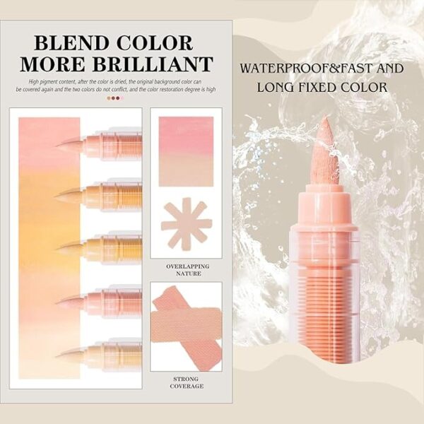 715odHv0c0L._AC_SX679 (1) Guangna Marcadores Acrílicos Punta Pincel 24 Colores Macaron