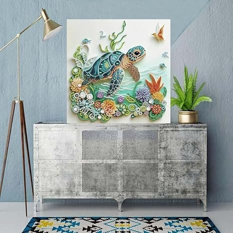 Pintura De Diamante Tortuga 30x30cm 5D
