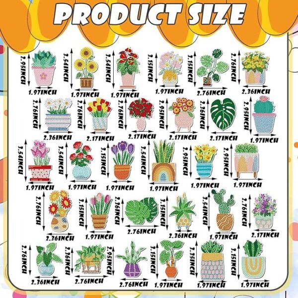 Set 30 Imanes De Pintura De Diamante Plantas