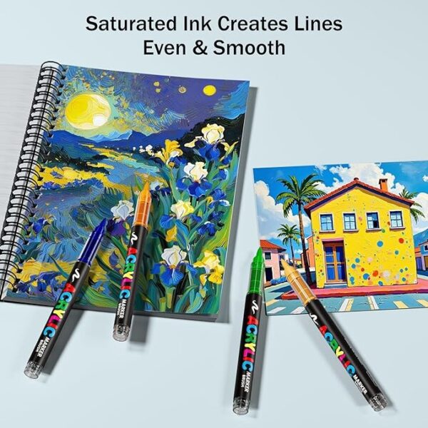 81ixHe37CGL._AC_SX679 Guangna Marcadores Acrílicos 240 Colores Punta Pincel