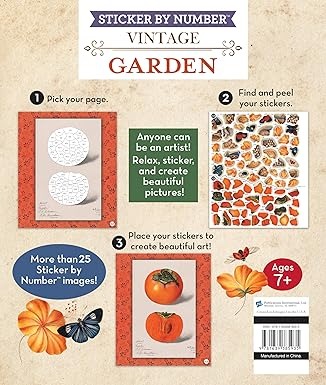 Libro Stickers Por Número Jardín Vintage 28 Imágenes