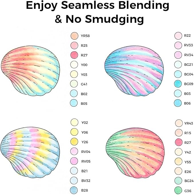 Ohuhu Base Alcohol 48 Colores Pastel Punta Pincel y Fina