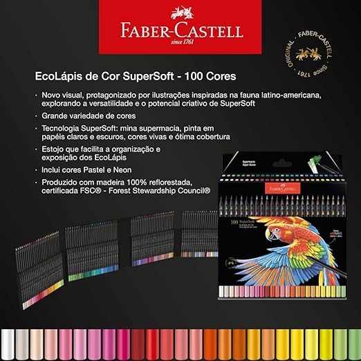 Faber Castell Lápices De Color Supersoft 100 Colores