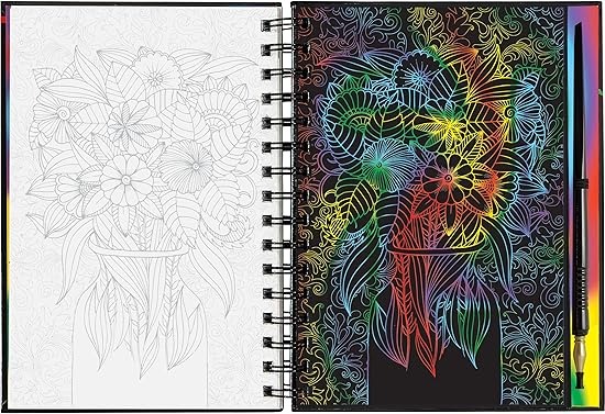 Libro De Actividades Scratch & Sketch Extreme Flowers