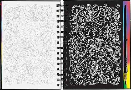 Libro De Actividades Scratch & Sketch Extreme Flowers