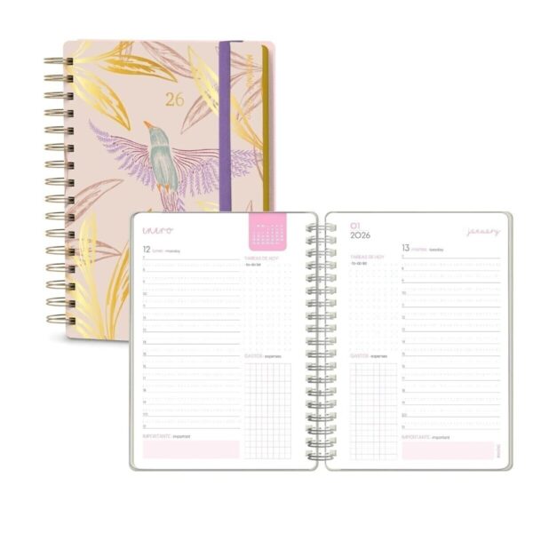 Mooving Agenda 2026 15x21cm Boho Día Por Página