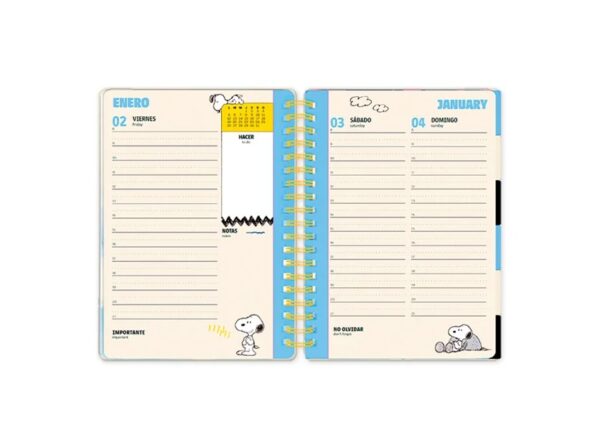 Mooving Agenda 2026 Snoopy Día Por Página 14x20cm