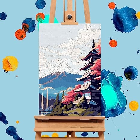 Kit De 4 Lienzos Enmarcados Por Número 30x18cm Diseños B