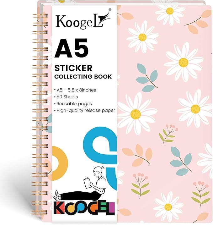 71oBMqBBzbL._AC_SX679 Libreta Para Coleccionar/Guardar Stickers Rosada A5 (No contiene Stickers)