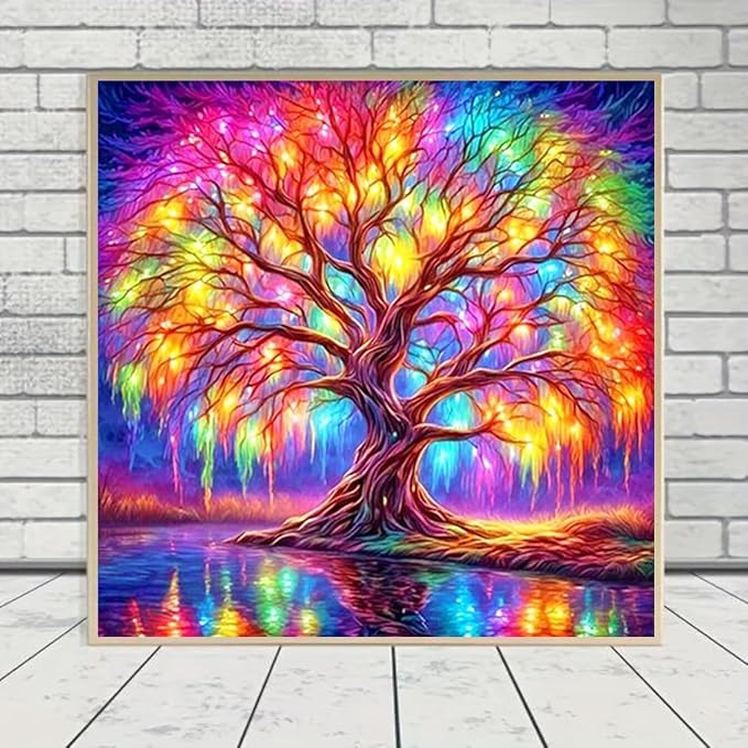 Pintura De Diamante Árbol De La Vida 35x35cm