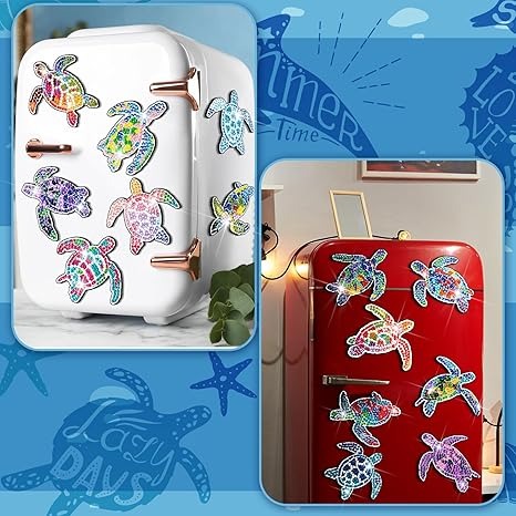 Set 30 Imanes De Pintura De Diamante Tortugas