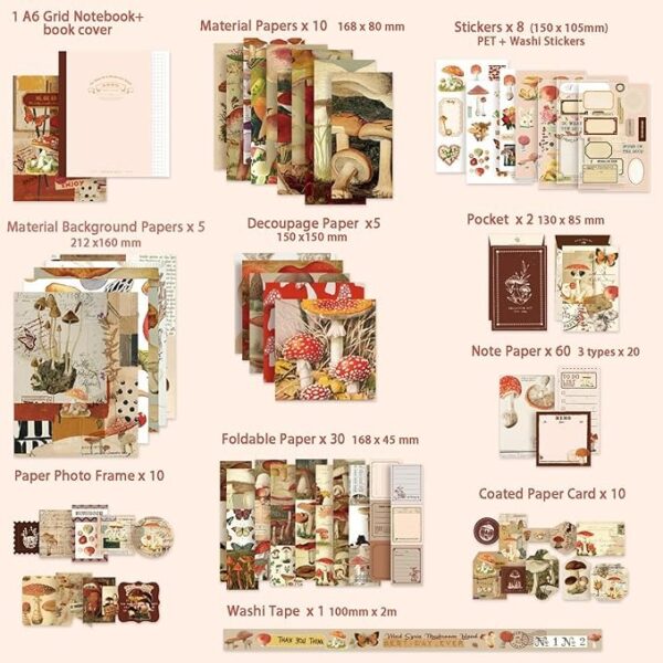 Kit Scrapbook Diseño De Hongos