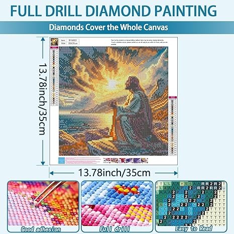 Pintura De Diamante Jesús 35x35cm