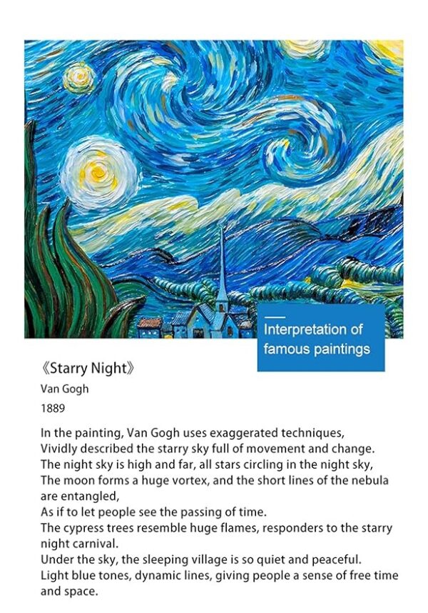 Lienzo Pintura 3D Noche Estrellada 13x10cm