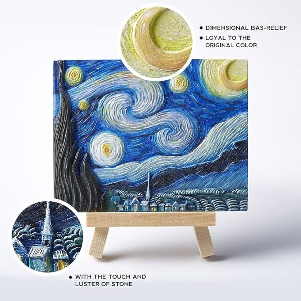 Lienzo Pintura 3D Noche Estrellada 13x10cm