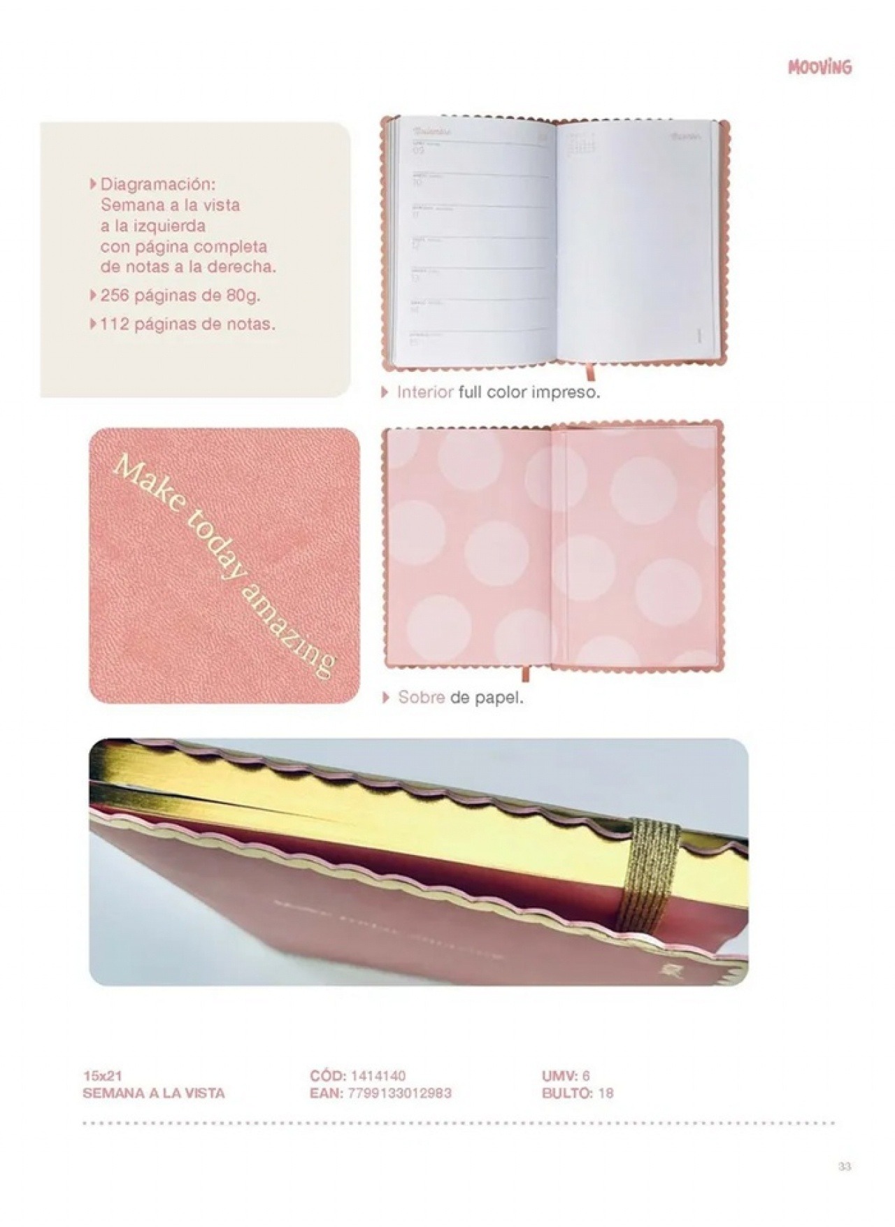 Mooving Agenda 2026 Glow 15x21cm Semana A La Vista