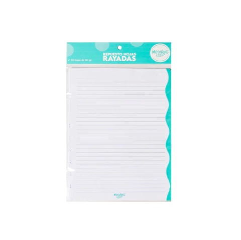 03-5bc582532c9c54c6b217169030789 Mooving Refill Hojas Rayadas Cuaderno Disco A5(Para Cuaderno Pequeño) 30H