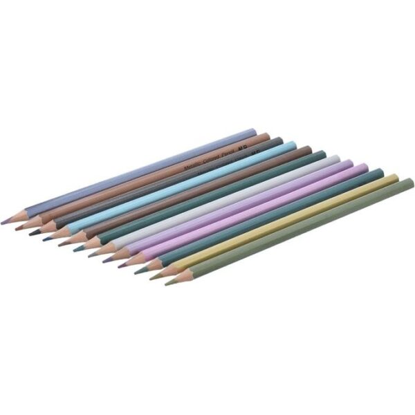 2 M&G Lápices de Color Triangulares 12 Colores Metálicos