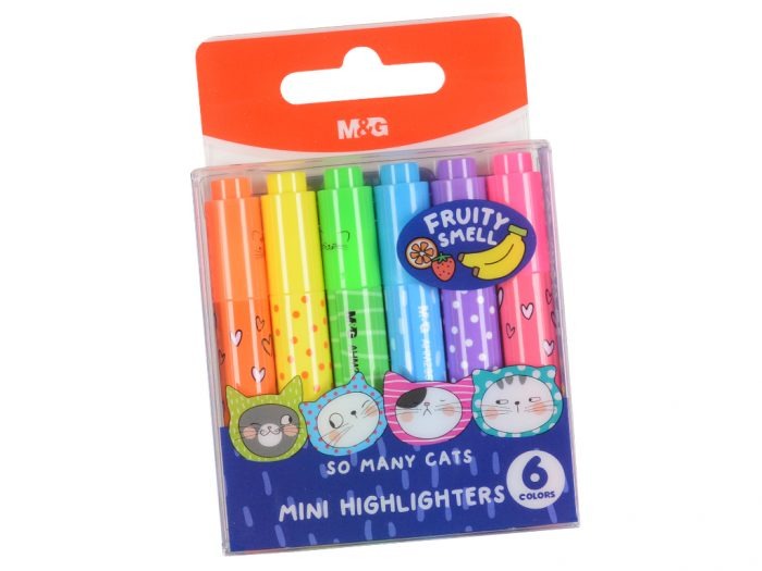 M&G So Many Cats Mini Resaltadores Con Olor A Frutas 6 Colores