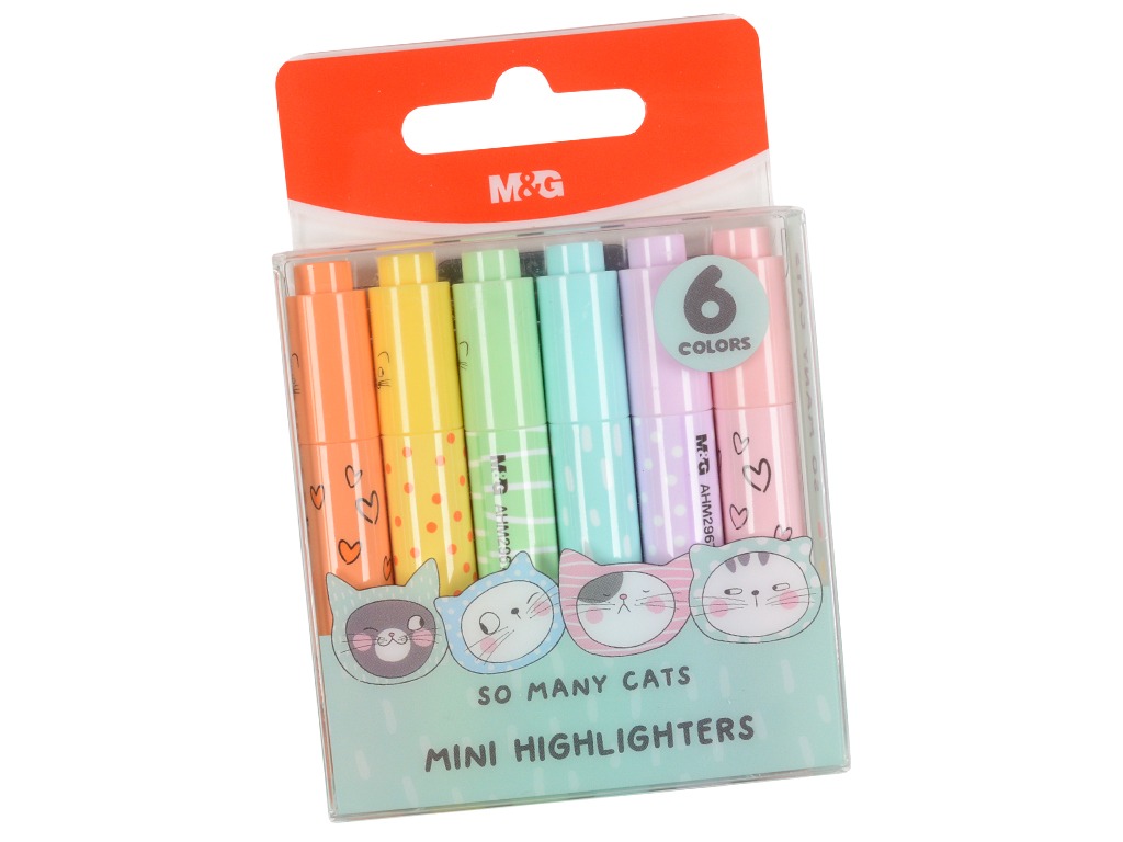 M&G So Many Cats Mini Resaltadores 6 Colores Nuevo Diseño