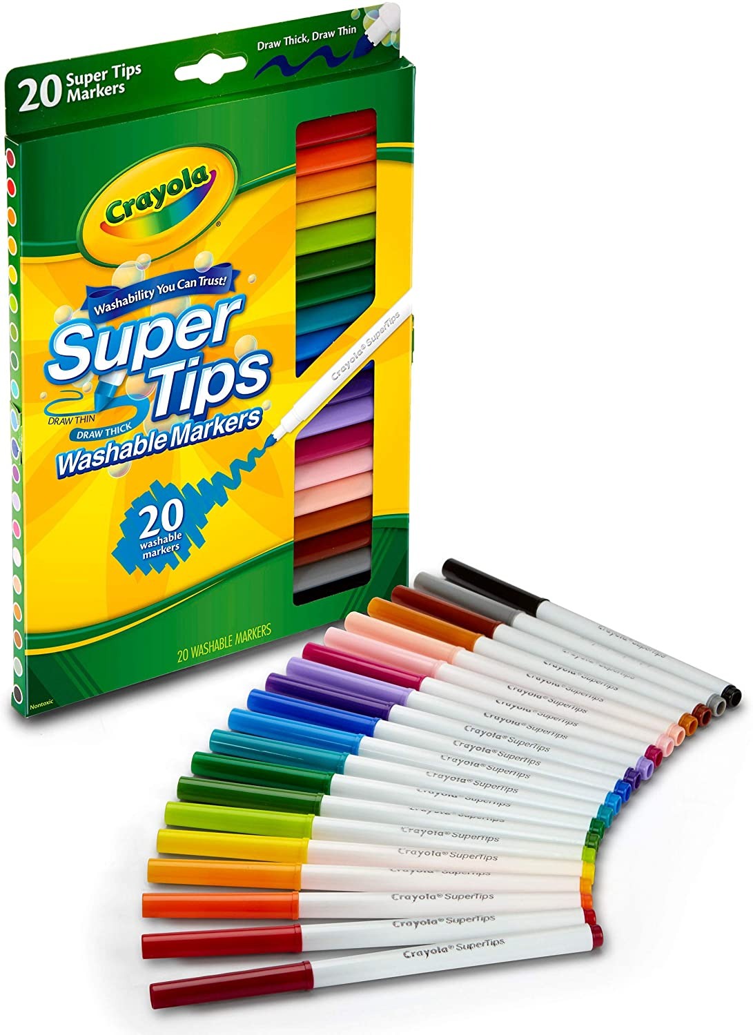 81KE2dtTr1L._AC_SL1500_1024x1024 Crayola Super Tips Marcadores Base Agua 20 Colores